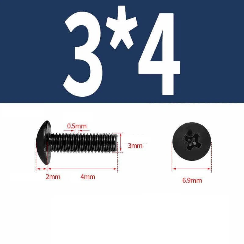 Phillips Pan Head Machine Screws — Nickel Plating & Black Zinc, M2–M6, 10 or 25 Pcs