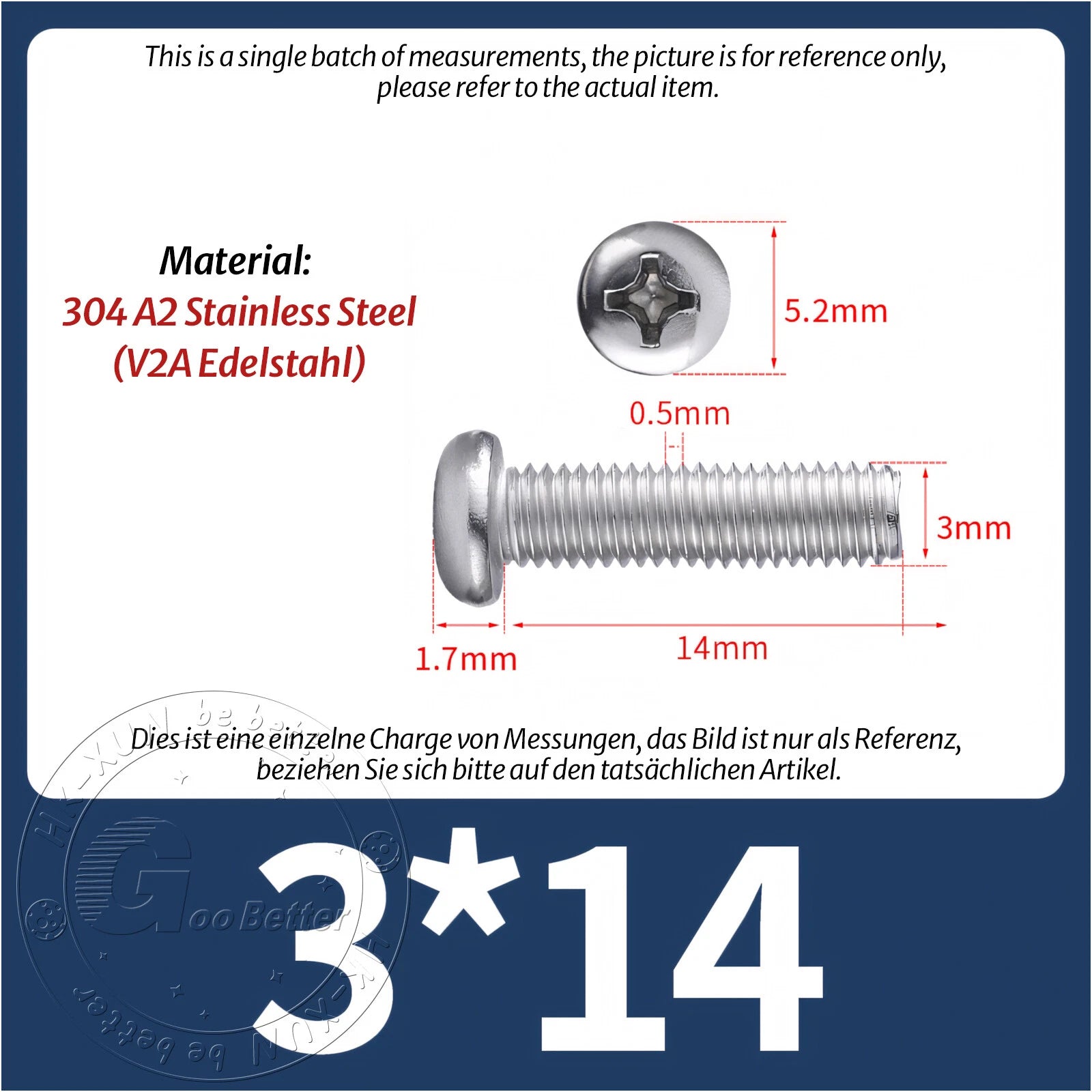 M3 M3.5 Phillips Pan Head Machine Screws – A2 Stainless Steel DIN 7985H (3–180mm Lengths)