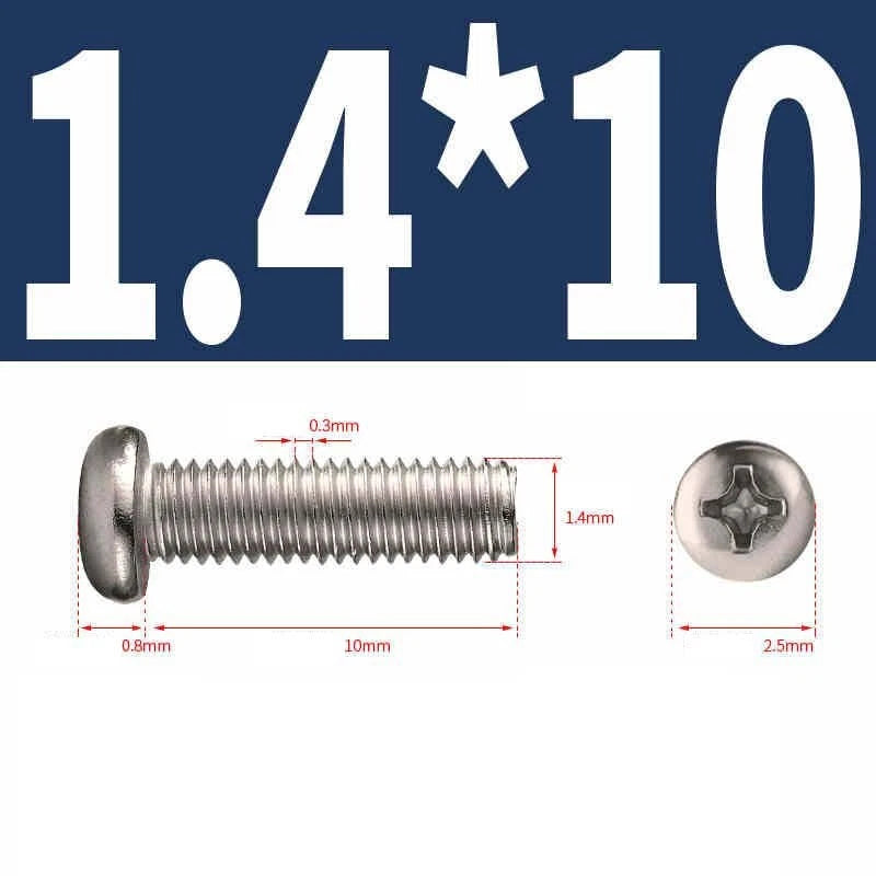 Phillips Pan Head Machine Screws M1.0–M6 | Nickel-Plated