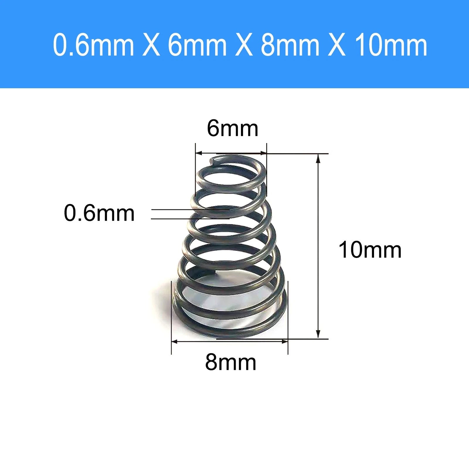 Conical Compression Spring Tapered Spring Steel Wire 0.2-3mm Heavy Duty Cone DIY