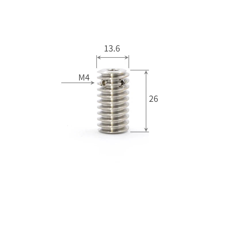 0.5/0.8 Module Worm Gear 20T-60T Teeth Brass Worm Gear Wheel & Worm Gear Shaft