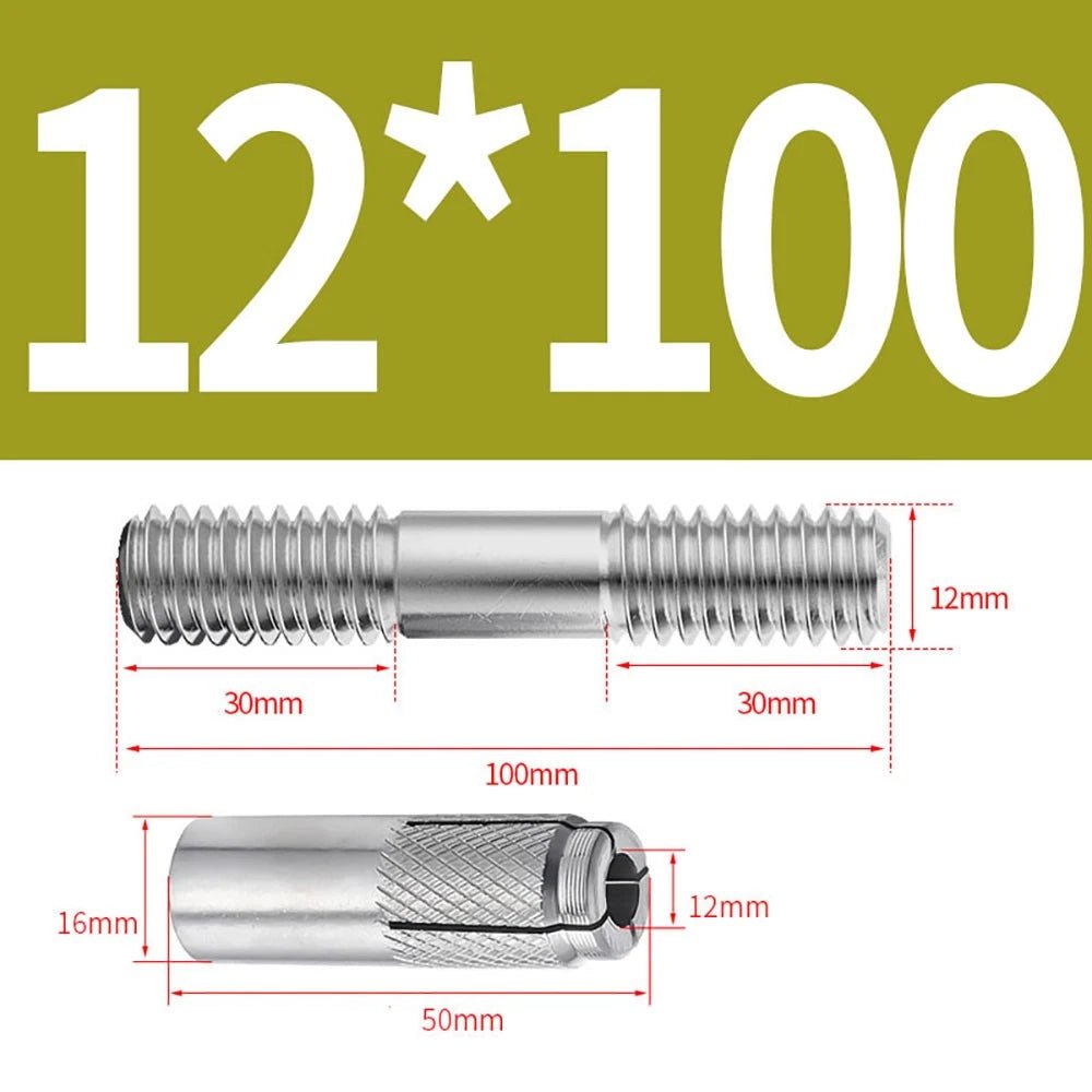 Stainless Steel A4 Expansion Bolts Threaded Stud Rod M6–M12 Extra Long - HomeDIYer