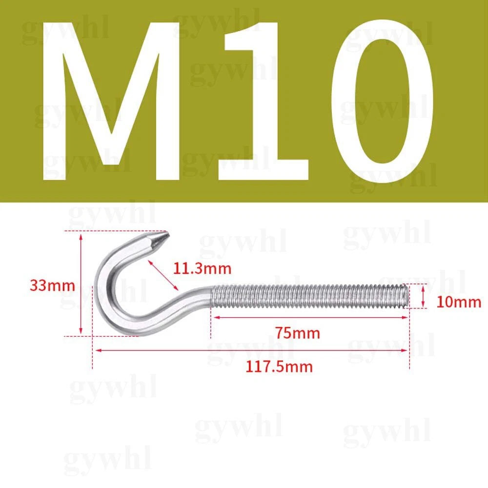 Heavy Duty Stainless Threaded Eye Hook Bolt Ring Bolts for Garden Fence Projects