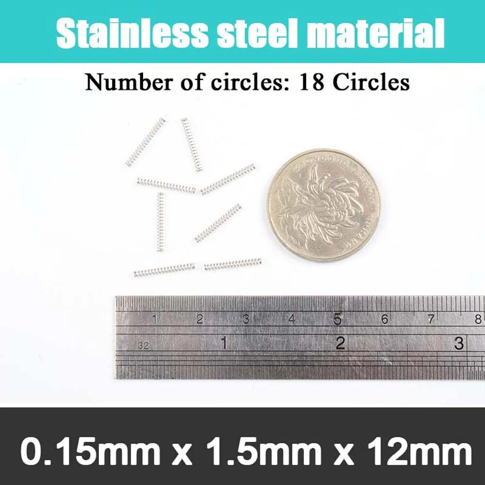 10Pcs 0.15mm WireDia 304 Stainles Steel Compression Spring Pressure Small Spring