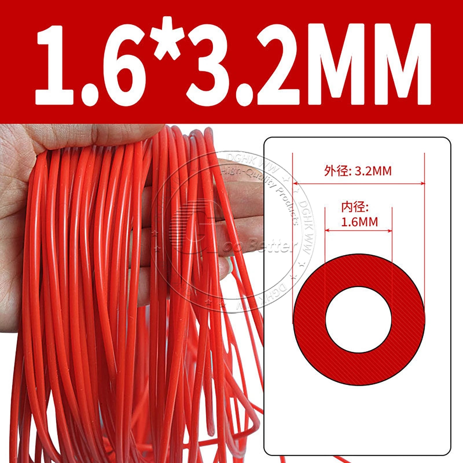 Red Food Grade Silicone Capillary Tube — ID 0.3mm to 4mm, 10 Meter