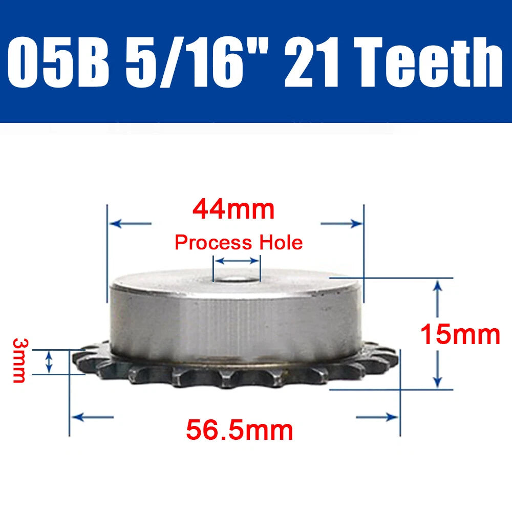 05B 5/16" Steel Roller Chain Sprocket Wheel Pitch 8mm 10~40 Teeth Process Hole