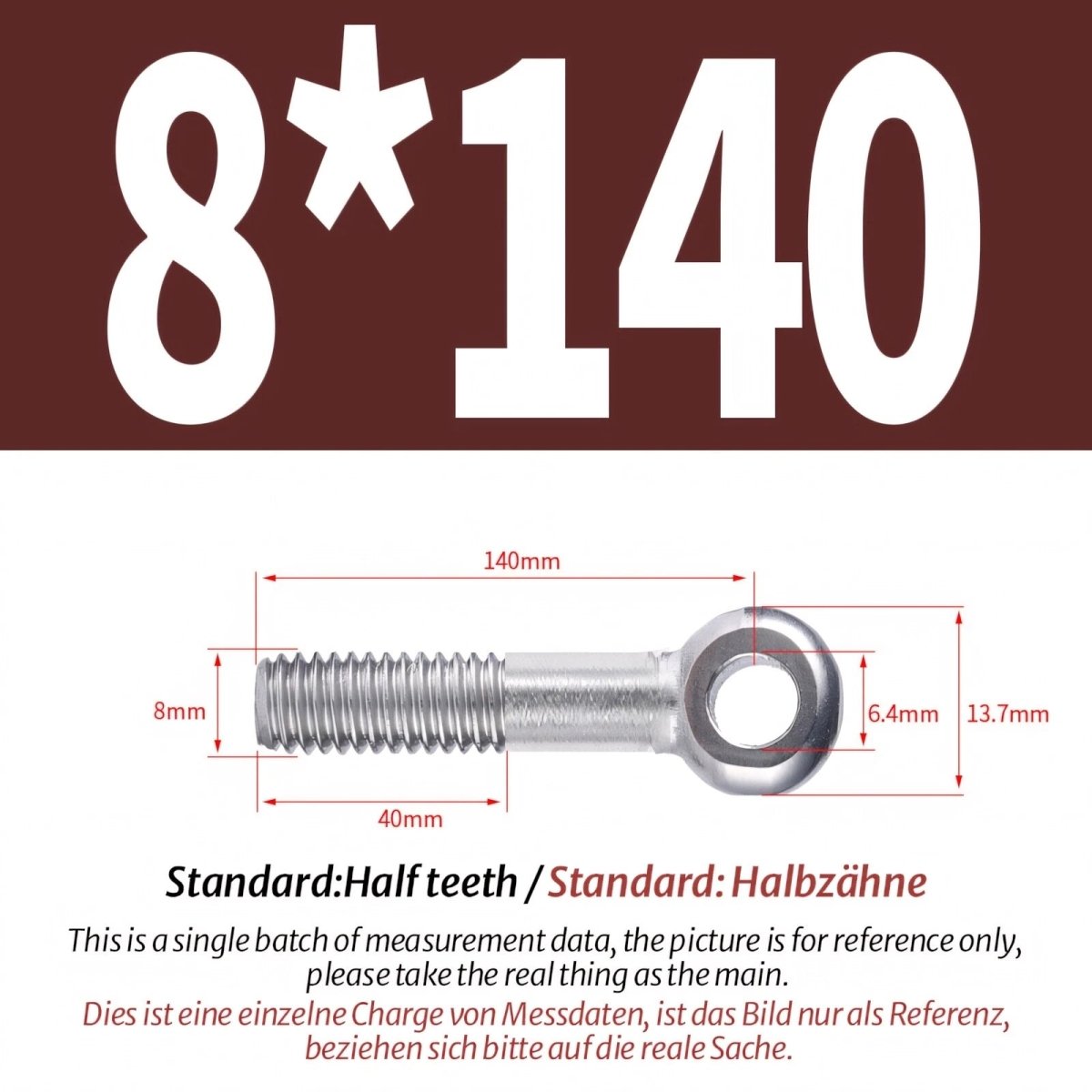 M8 M10 Stainless Steel Eye Bolts A2 — Threaded Ring Screws for Catenary Wire & Hanging - HomeDIYer