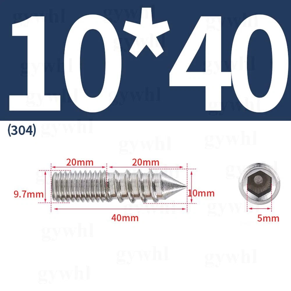 Wood To Metal Dowels Double Ended Threaded Furniture Screws M3 M4 M5 M6 8 10 M12