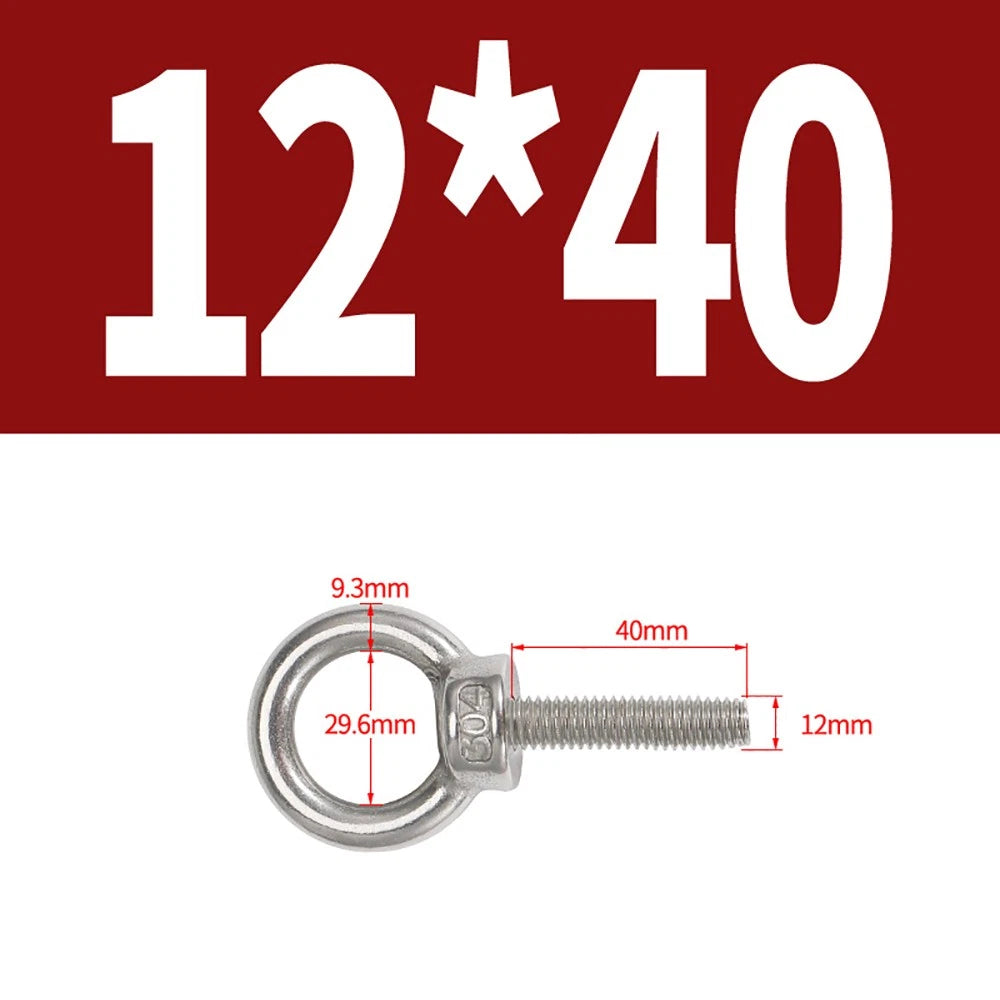 A2 Stainless Steel Eye Bolts DIN 580 — M10 M12 M14 M16 M18 M20 M24 Lifting Ring Bolt