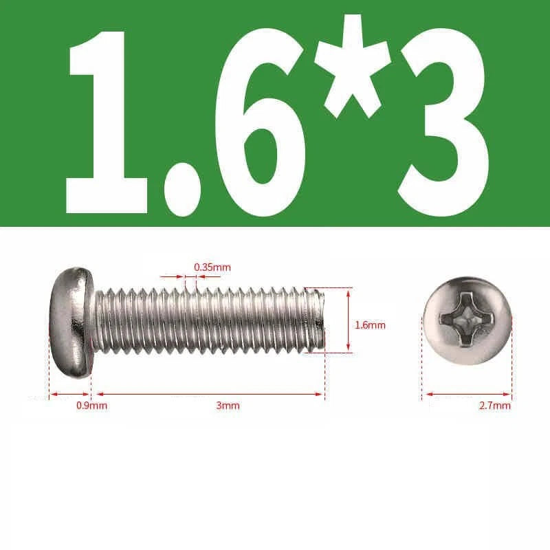 Phillips Pan Head Machine Screws M1.0–M6 | Nickel-Plated