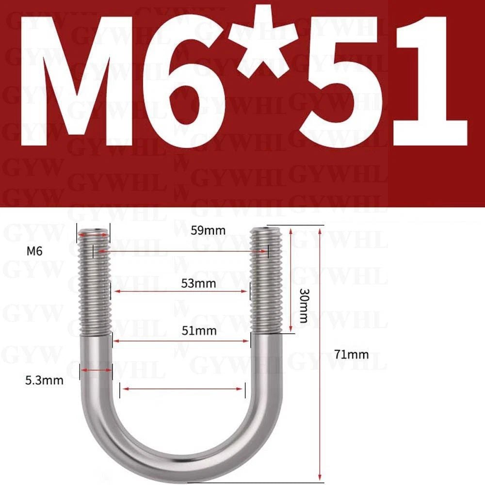 Marine Grade Round Bend U - Bolts — A2 & A4 Stainless Steel, M6 to M20 - HomeDIYer