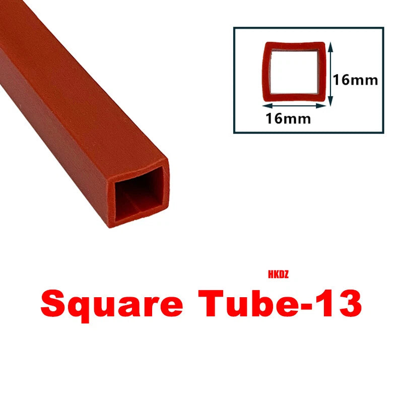 Square Silicone Rubber Hollow Tube Pipe Protector Seal Strips Width 2.5mm~108mm