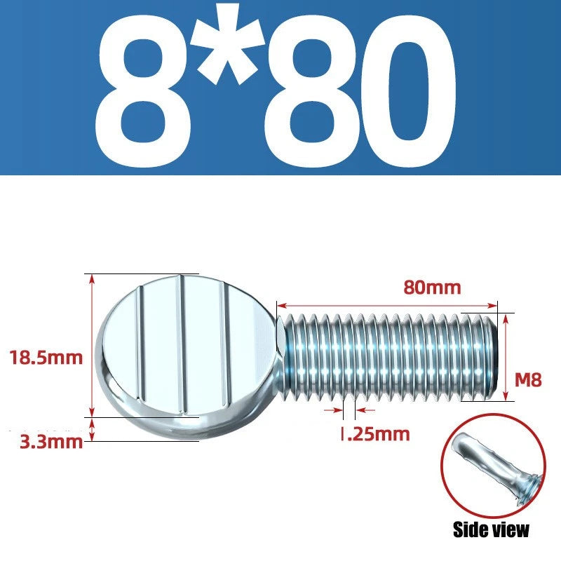 M5 M6 M8 Spade-head Thumb Screws Thumb Screw - Galvanized carbon steel
