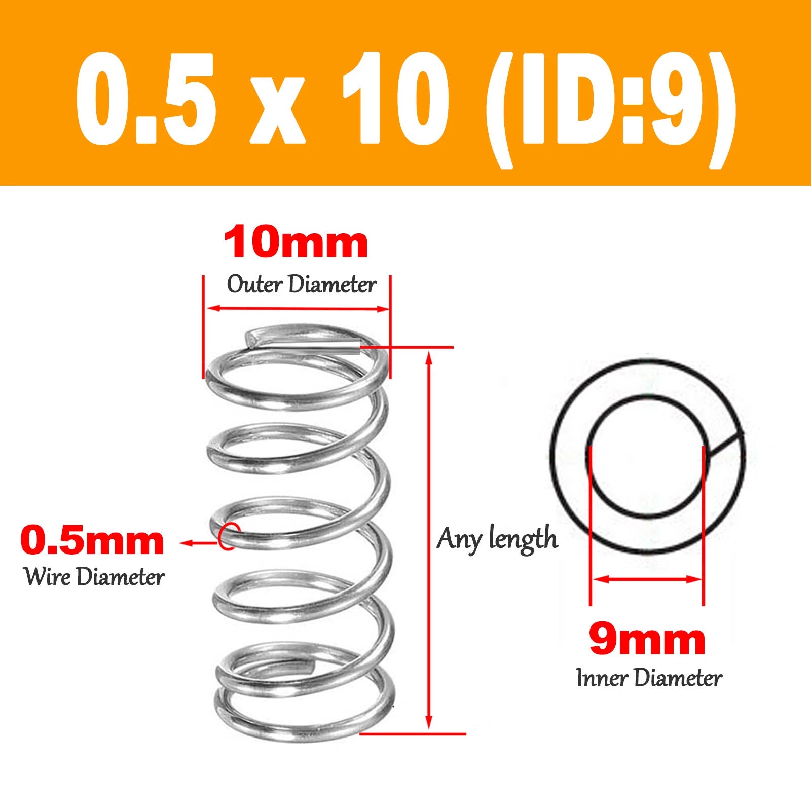 Compression Spring Various Size 3-12mm Diameter & 5-120mm Length Pressure Small