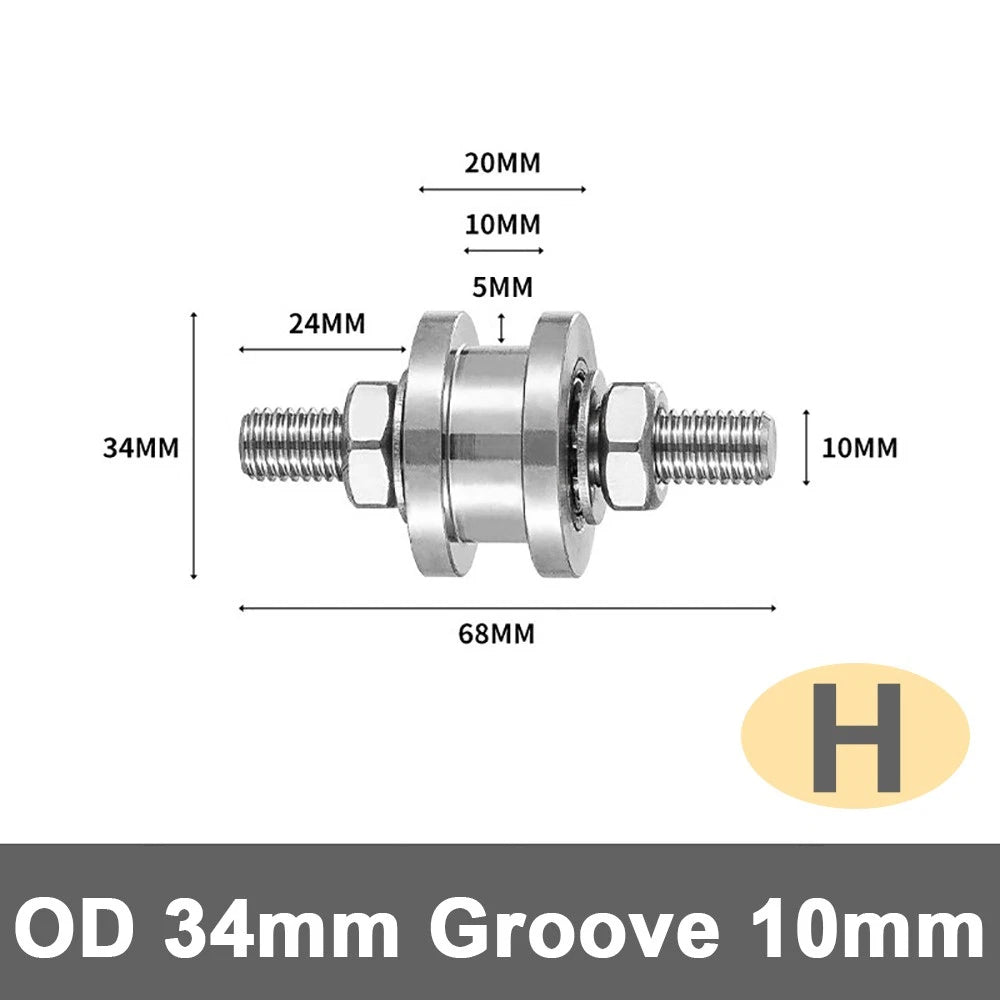 Track Linear Shaft Roller Bearing U V H Groove Steel Wheel Metal Pulley Sliding