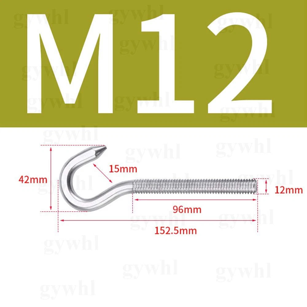 Heavy Duty Stainless Threaded Eye Hook Bolt Ring Bolts for Garden Fence Projects