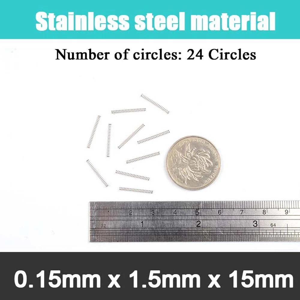 10Pcs 0.15mm WireDia 304 Stainles Steel Compression Spring Pressure Small Spring