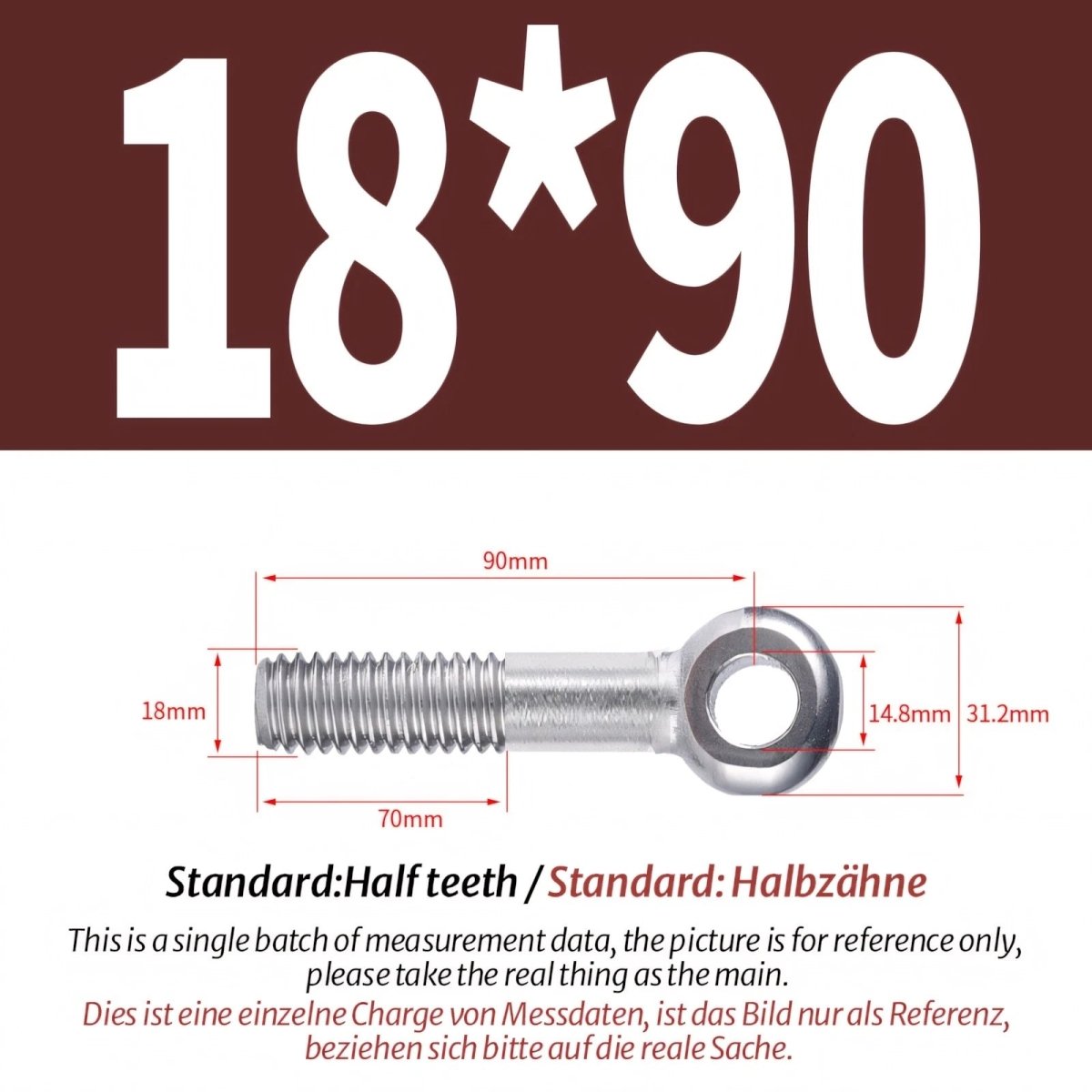 M16 M18 Stainless Steel A2 Eye Bolts – Threaded Ring for Catenary Wire & Hanging - HomeDIYer
