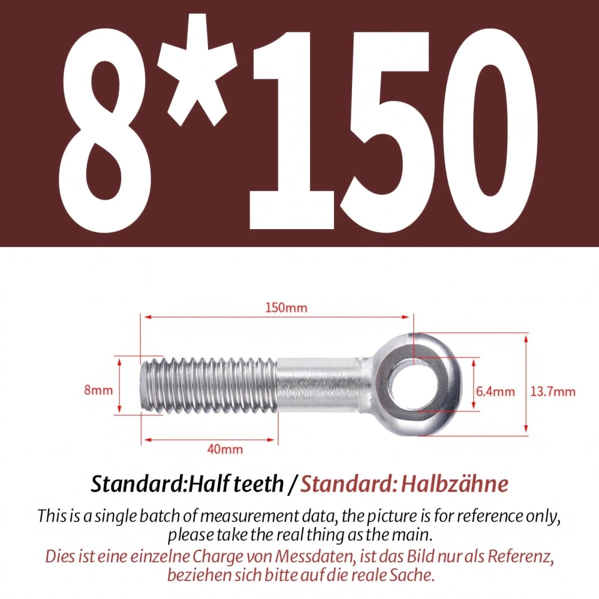 M8 M10 Stainless Steel Eye Bolts A2 — Threaded Ring Screws for Catenary Wire & Hanging - HomeDIYer