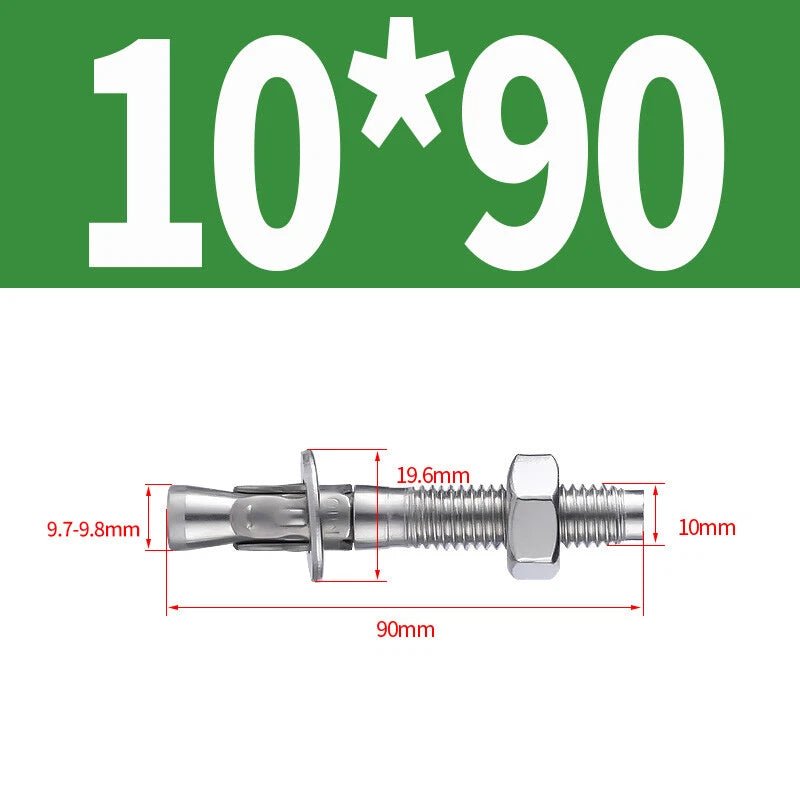 Stainless Steel Through Bolts – Wall Expansion Anchor Bolts M6 M8 M10 M12 M16 - HomeDIYer