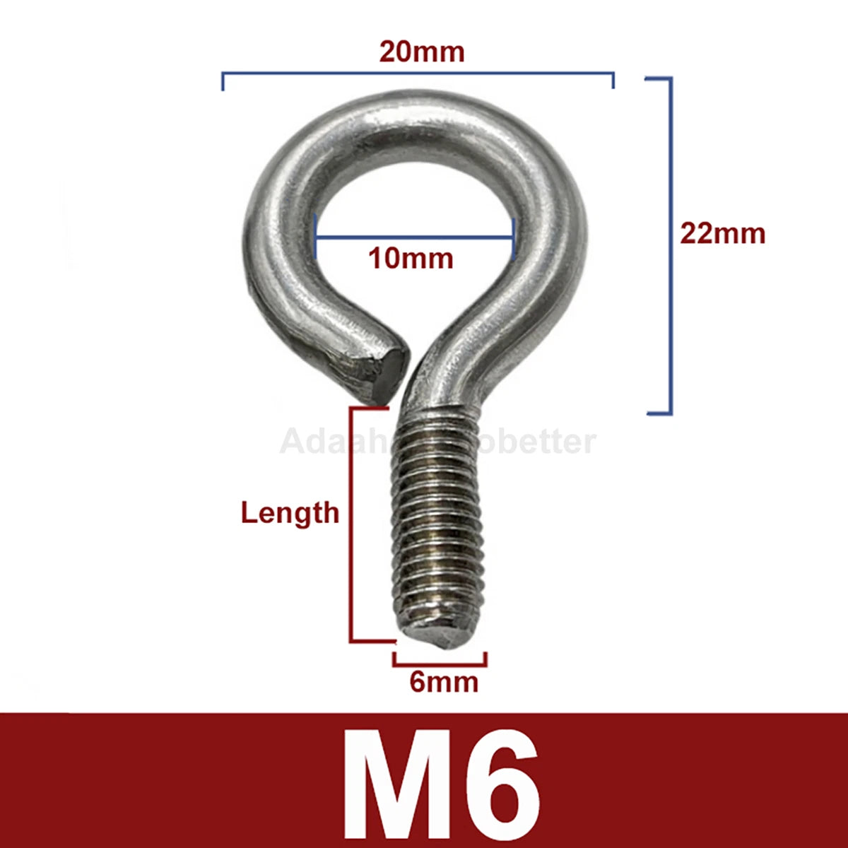 M3 M4 M5 M6 M8 M10 Stainless Steel Eye Screws Ring Hooks Eye Bolts Closed Screws