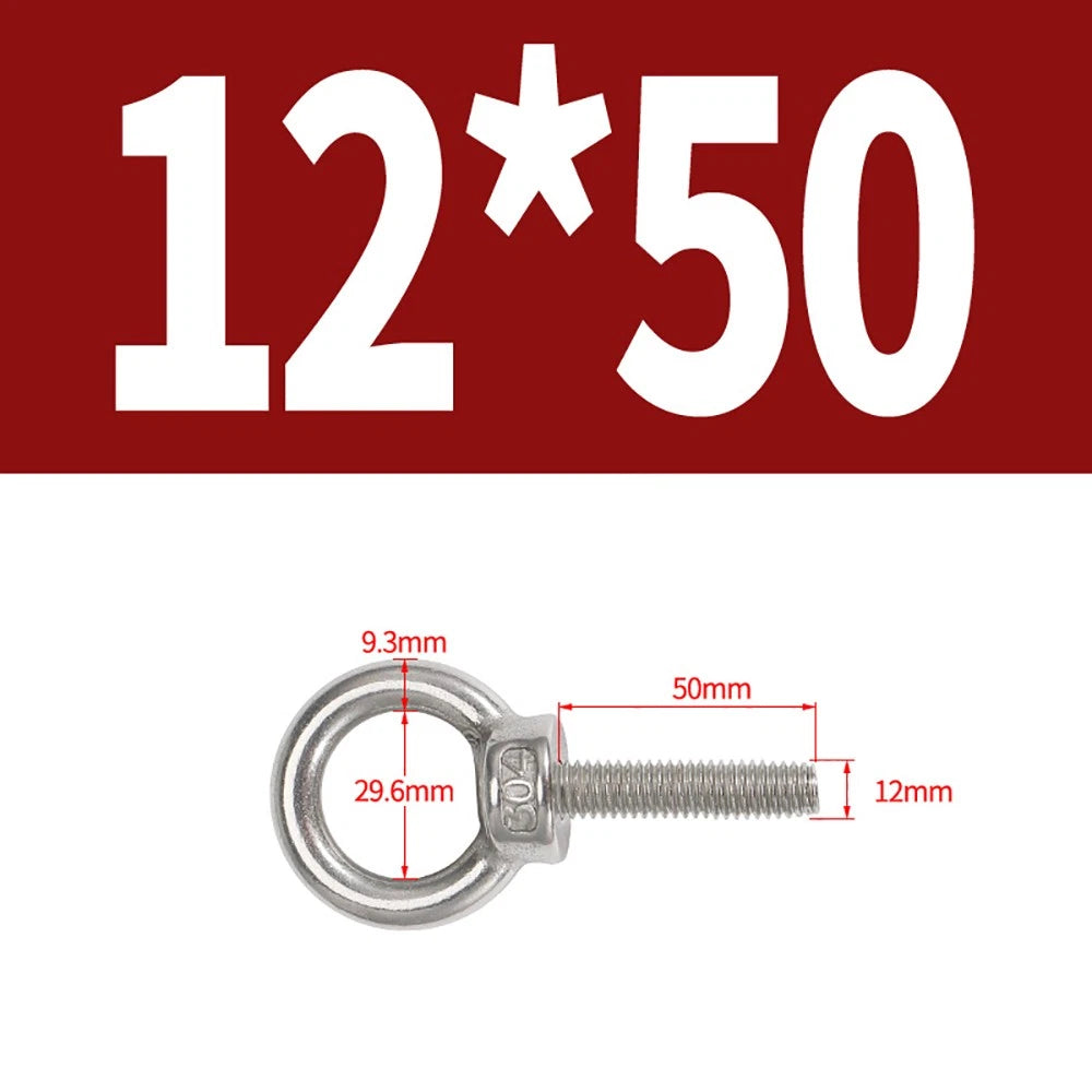 A2 Stainless Steel Eye Bolts DIN 580 — M10 M12 M14 M16 M18 M20 M24 Lifting Ring Bolt