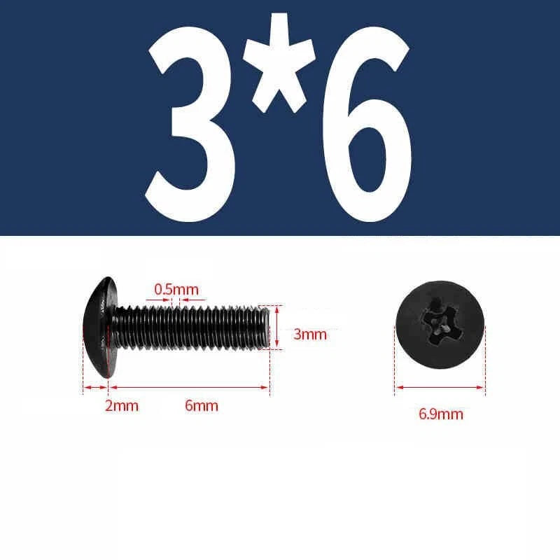 Phillips Pan Head Machine Screws — Nickel Plating & Black Zinc, M2–M6, 10 or 25 Pcs