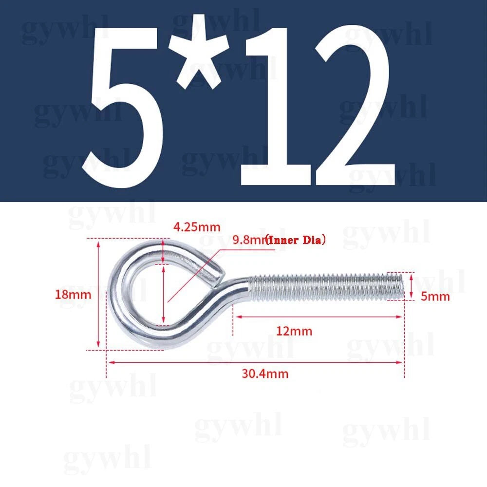 Galvanised Eye Screws Hooks Eye Bolts Closed Screws Rod Stainless Threaded Rings