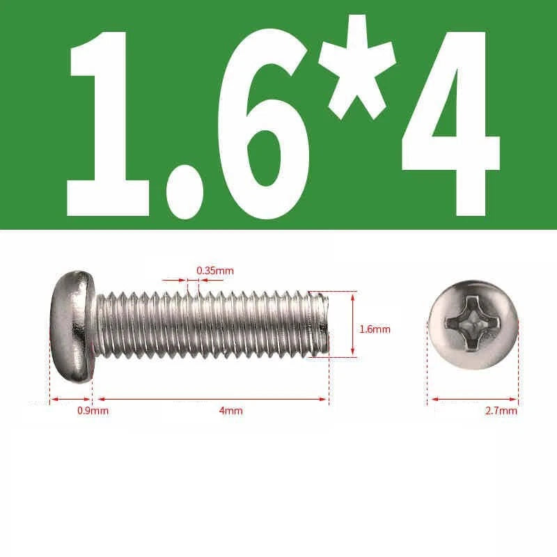 Phillips Pan Head Machine Screws M1.0–M6 | Nickel-Plated