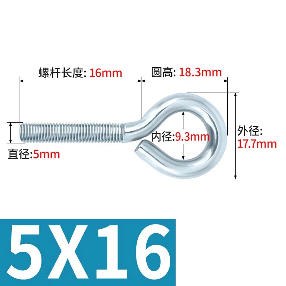 M3–M12 Galvanised Eye Screws | Metric Closed Eye Bolts & Threaded Ring Hooks