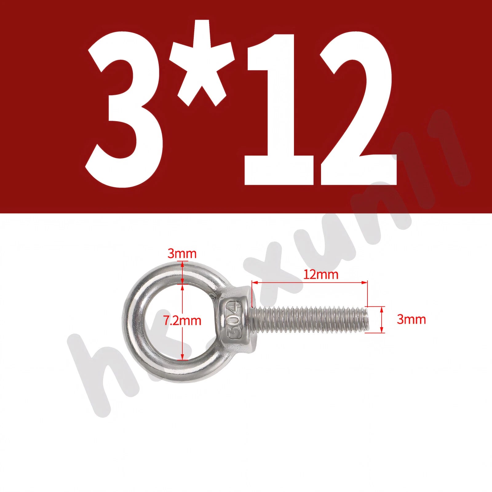M3 M4 M5 M6 M8 M10 M12 TO M24 LIFTING EYE NUTS & BOLTS A2-304 STAINLESS STEEL