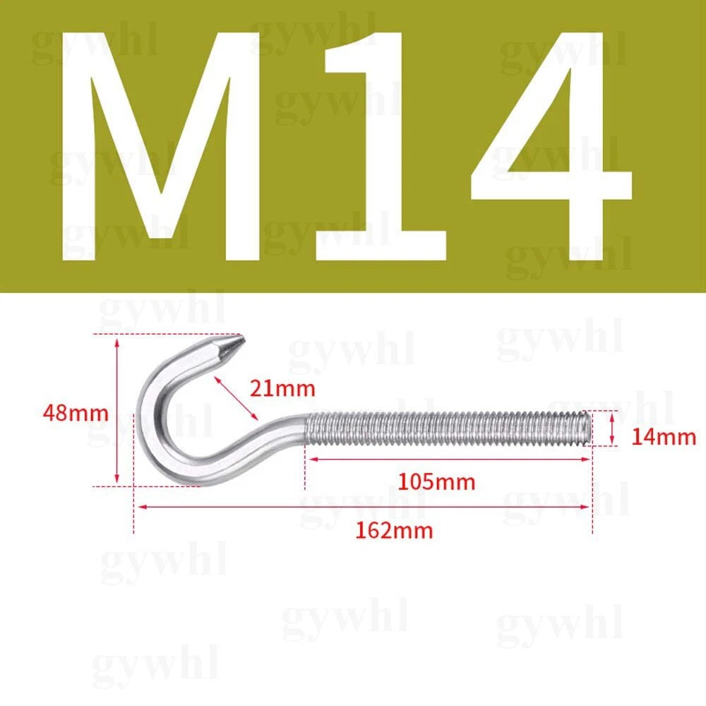 Heavy Duty Stainless Threaded Eye Hook Bolt Ring Bolts for Garden Fence Projects