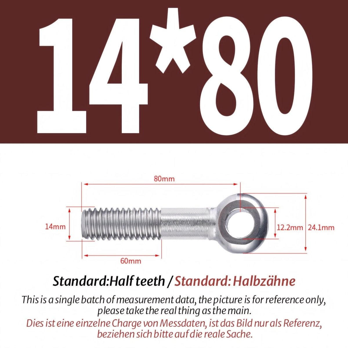 M12 M14 Stainless Steel Eye Bolts – Threaded Ring for Catenary Wire & Hanging - HomeDIYer