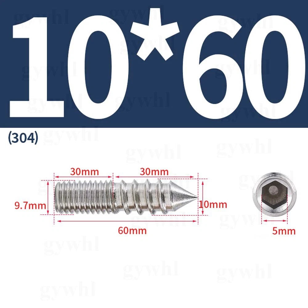 Wood To Metal Dowels Double Ended Threaded Furniture Screws M3 M4 M5 M6 8 10 M12