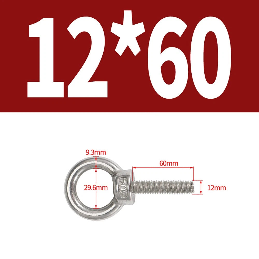 A2 Stainless Steel Eye Bolts DIN 580 — M10 M12 M14 M16 M18 M20 M24 Lifting Ring Bolt