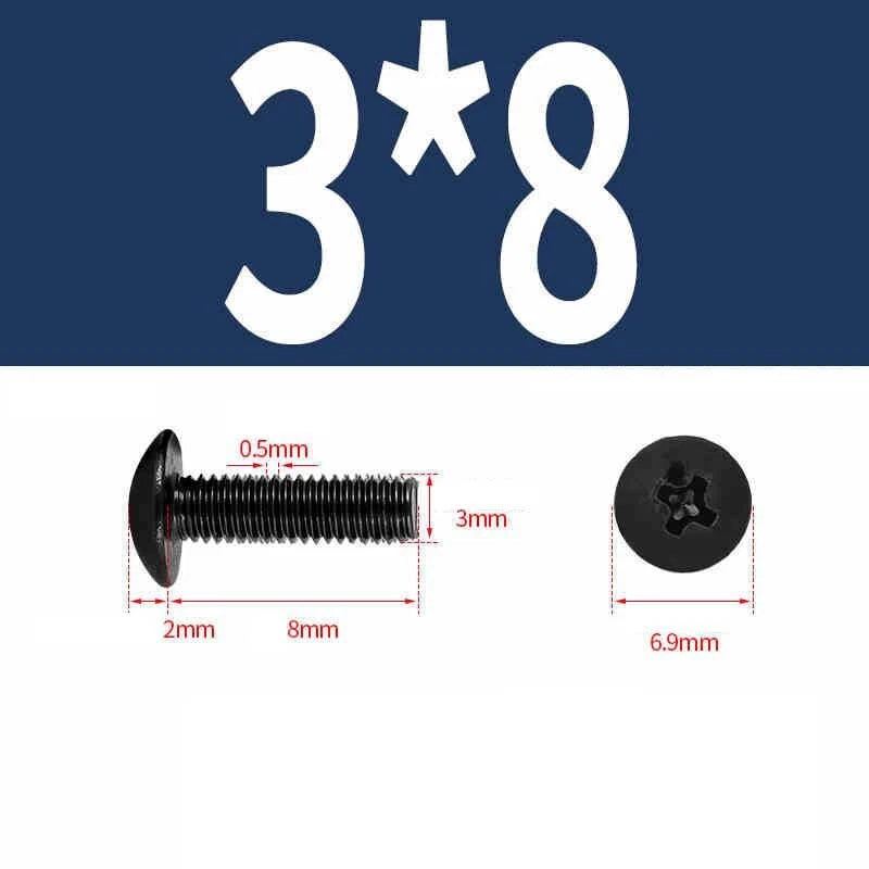 Phillips Pan Head Machine Screws — Nickel Plating & Black Zinc, M2–M6, 10 or 25 Pcs