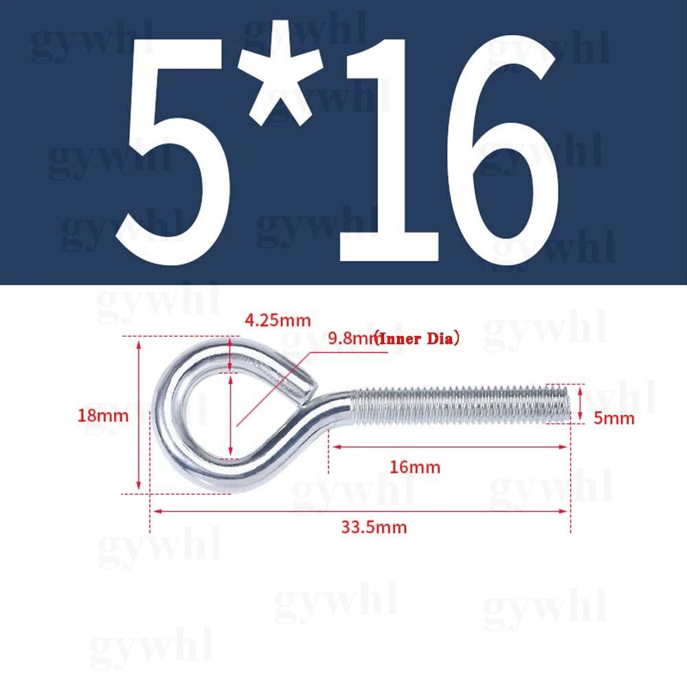 Galvanised Eye Screws Hooks Eye Bolts Closed Screws Rod Stainless Threaded Rings