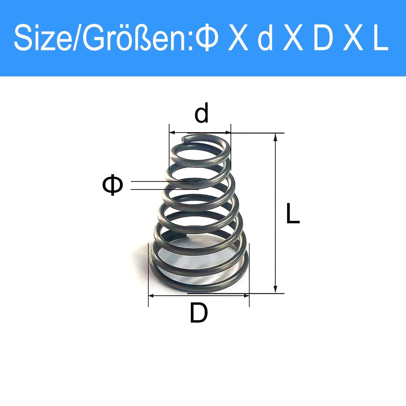 Conical Compression Spring Tapered Spring Steel Wire 0.2-3mm Heavy Duty Cone DIY