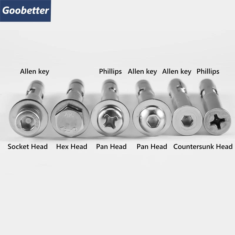 M6 M8 M10 M12 Stainless Steel Expansion Anchor Bolts — Hex, Socket & Phillips Head - HomeDIYer