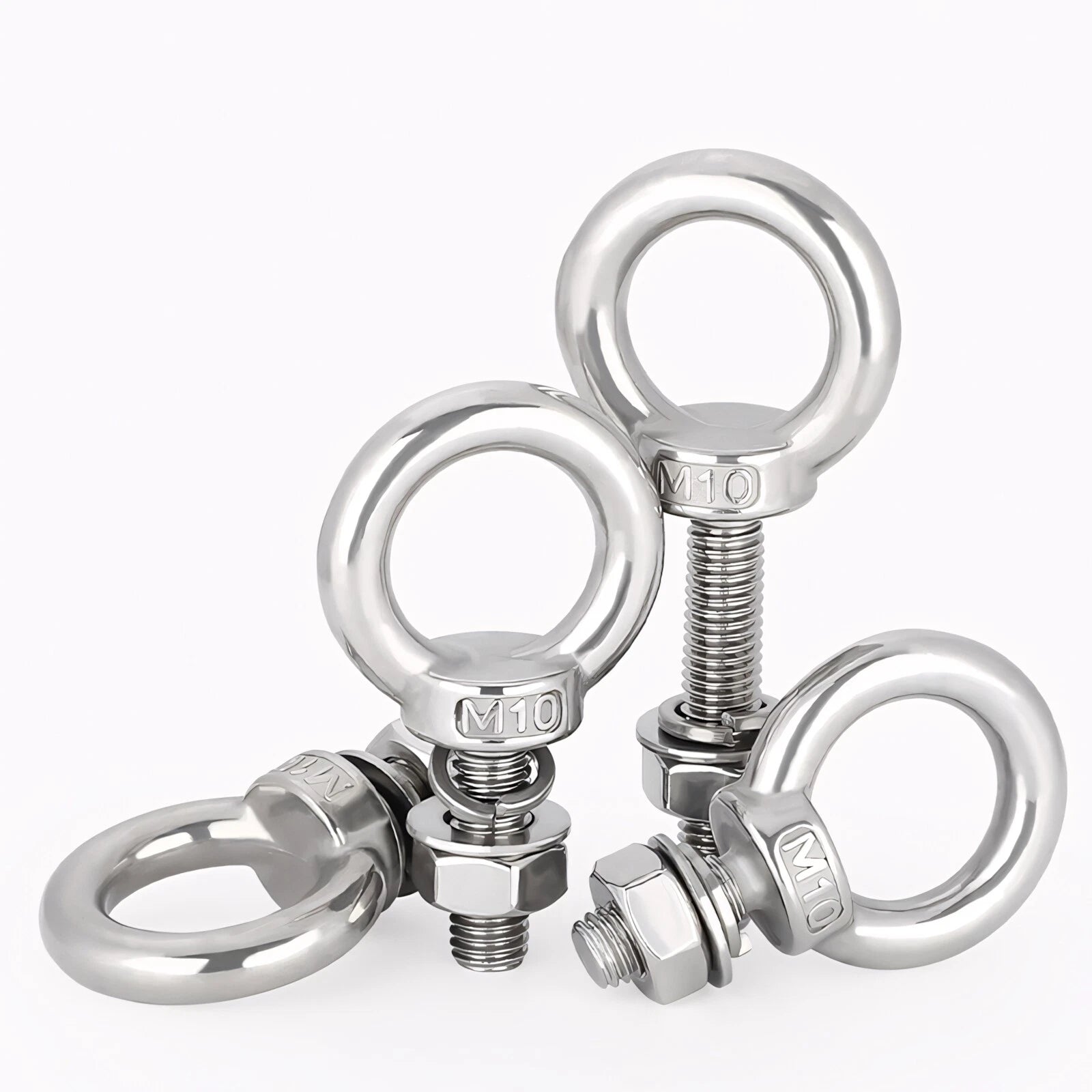 M3 M4 M5 - M20 Eye Bolts Kit Screws Nut Washer Long Boat Stainless Steel A2 304