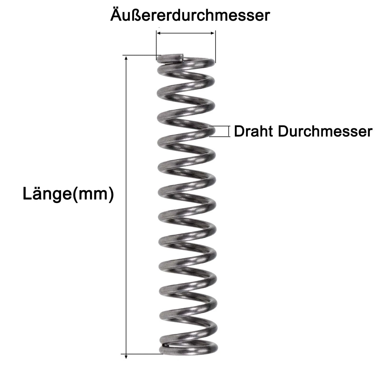 400mm Long Compression Spring 16mm - 120mm Diameter，Pressure- coiled springs
