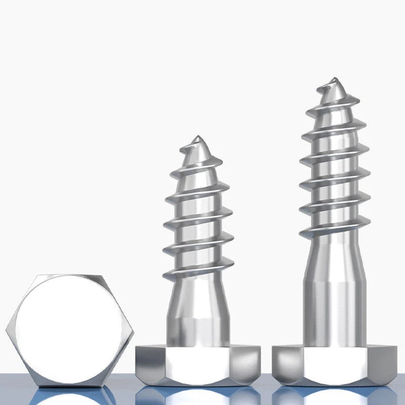 M6 M8 M10 M12 Stainless Steel A2 Screws Hex Hexagon Head Lag Bolts Wood Screw