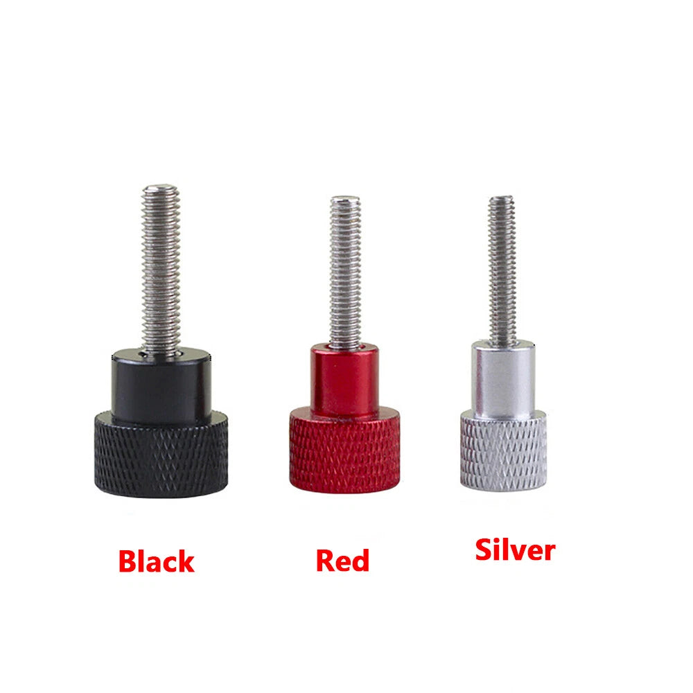 M6 Knurled Thumb Screws with collar High Type Stainless Steel Red, Black, Silver