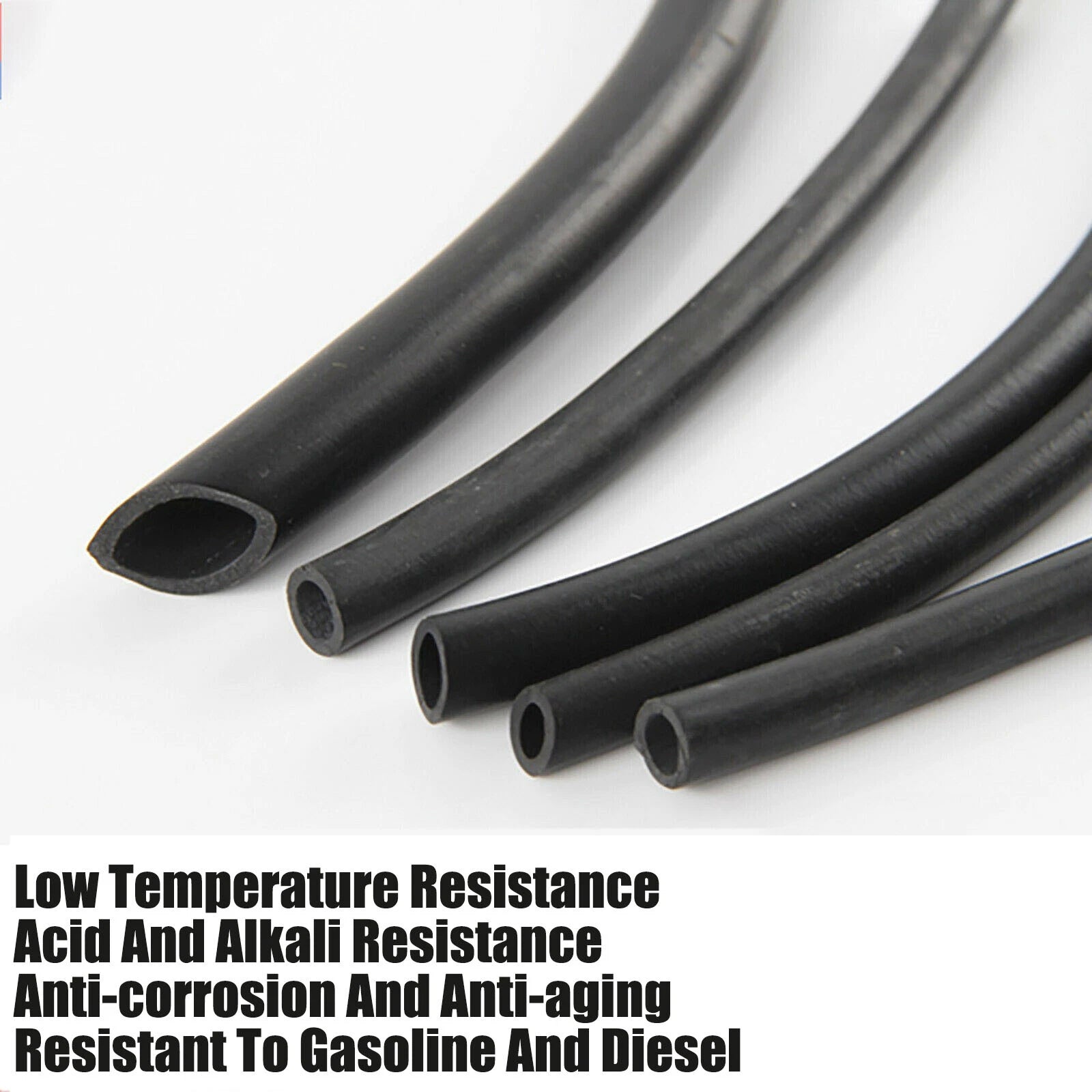 Viton Fluorine Rubber Fuel Hose — Black Fuel Line Tube ID 2–32mm, Petrol Oil Engine Pipe