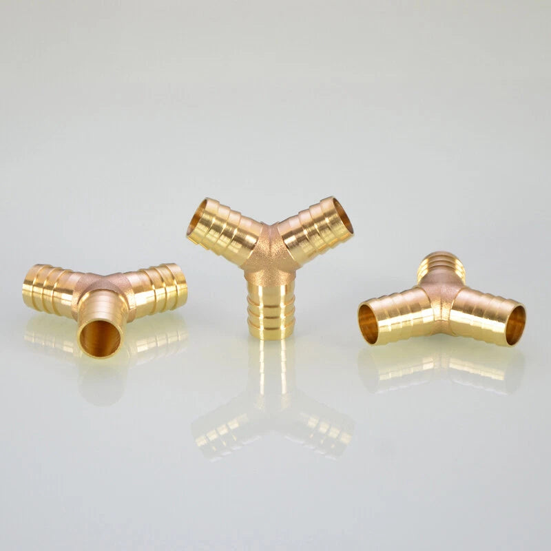 Brass Y-Piece 3-Way Reducer Joiner — Air Gas Fuel Water Pipe Fitting OD 4mm–19mm