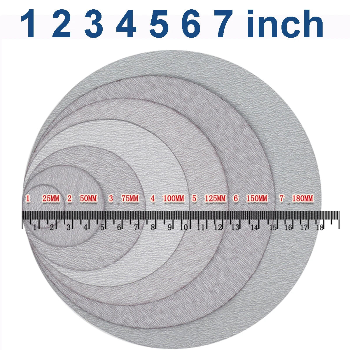 1/2/3/4/5/6/7 inch Hook & Loop Sanding Disc Orbital White Sandpaper Pads Wet Dry