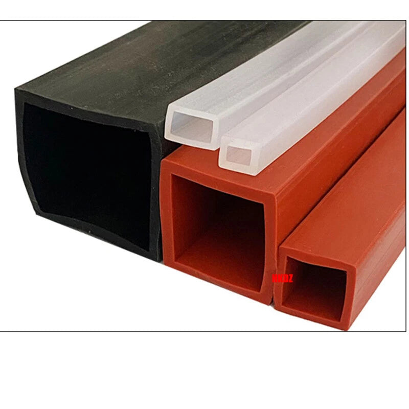 Square Silicone Rubber Hollow Tube Pipe Protector Seal Strips Width 2.5mm~108mm