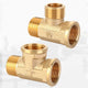 Brass BSP Tee Pipe Fitting — 1/2" to 1" Male & Female Thread T-Connector Adapter