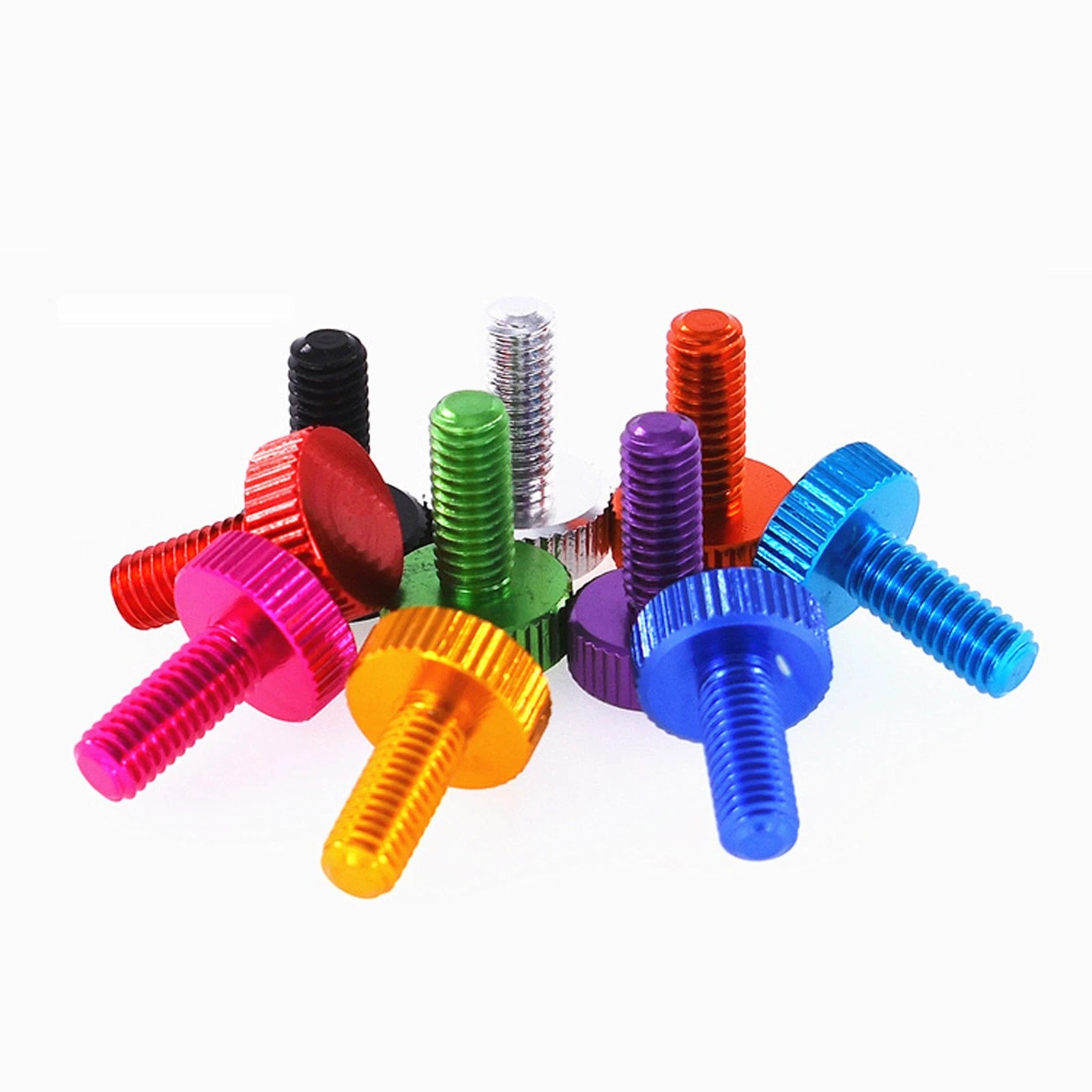 Knurled Thumb Screws M6 x 12mm Aluminum Alloy DIY Hand Tighten Grip Knob Bolts