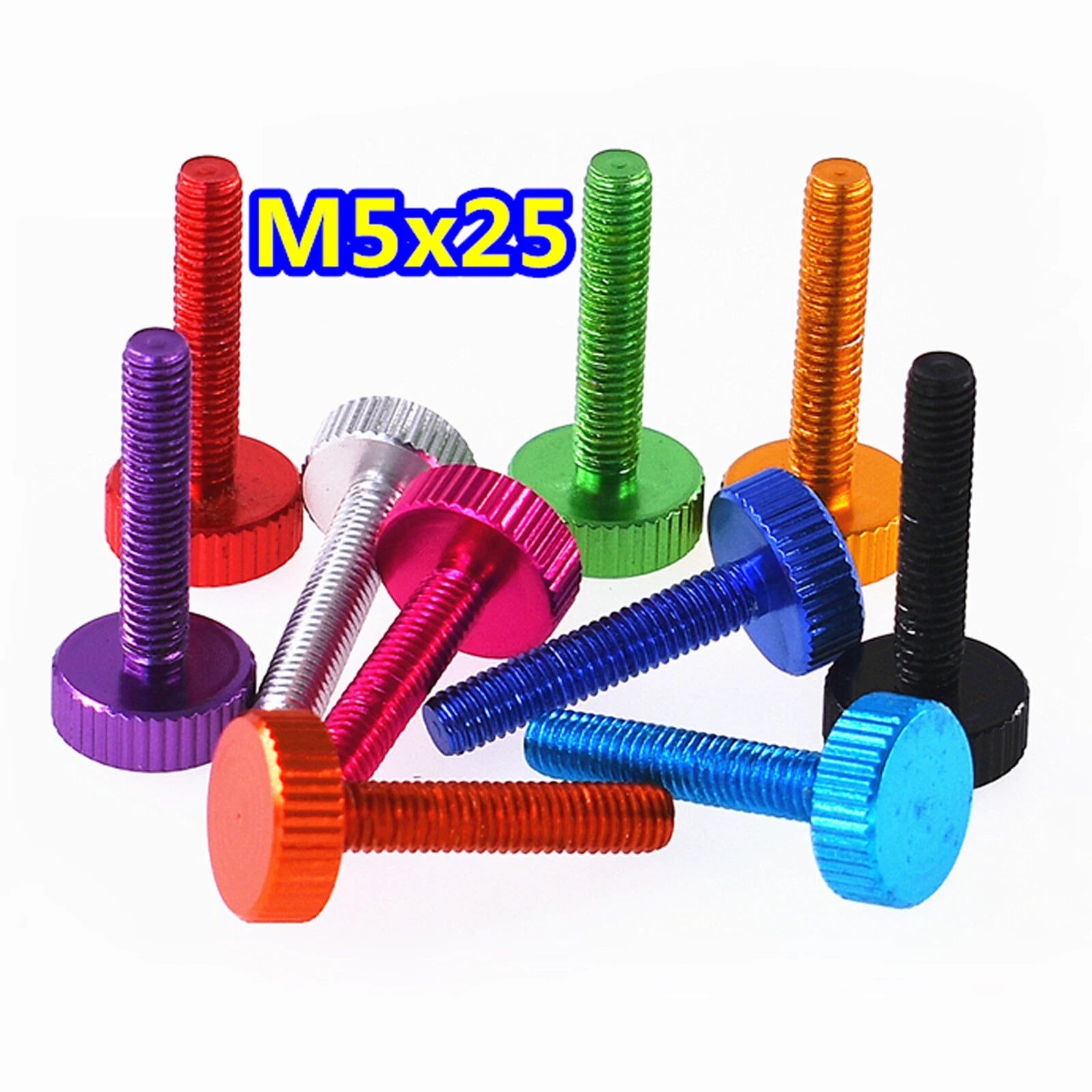 M5 M6 Knurled Thumb Screws Aluminum Alloy Multicolour Round Hand Grip Knob Bolts